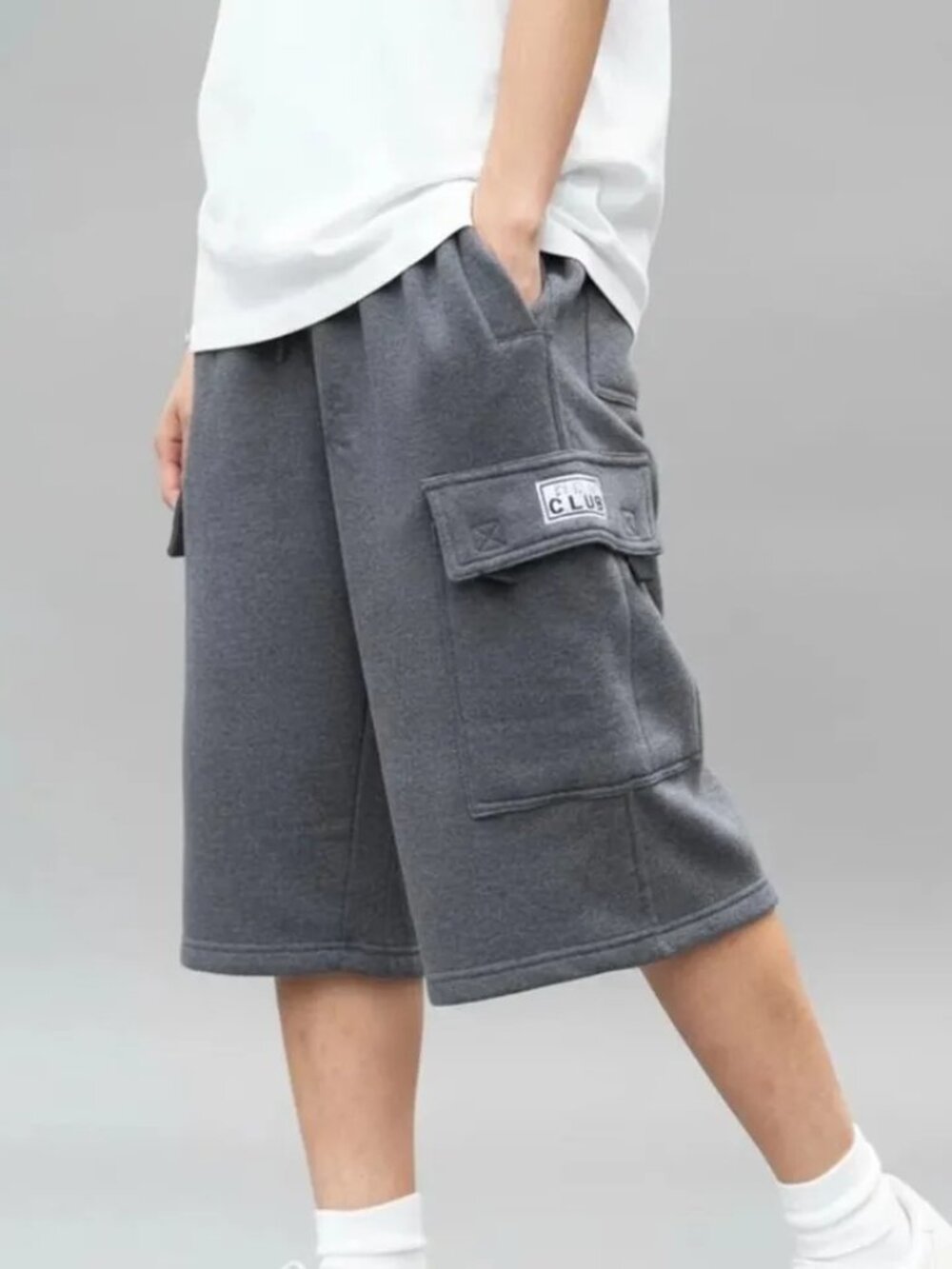 Pro Club Men's Fleece Cargo Short - Charcoal Color